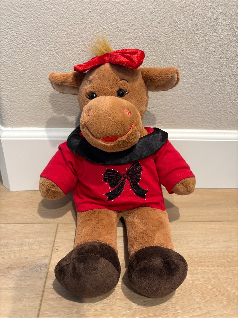 Build-a-Bear Stuffed Plush Holly Moose Rare with red top